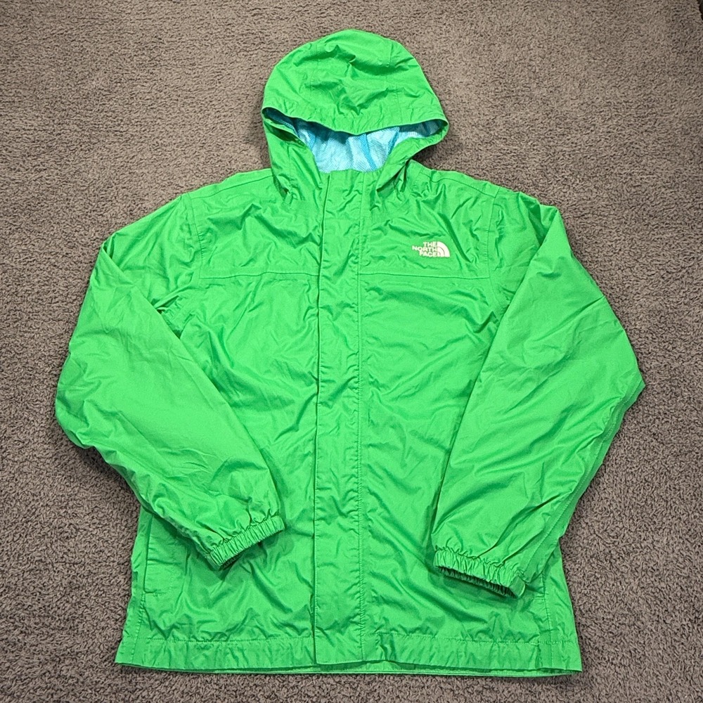The North Face Jacket‎ Girls Large 14/16 Green HyVent Hooded Rain Waterproof